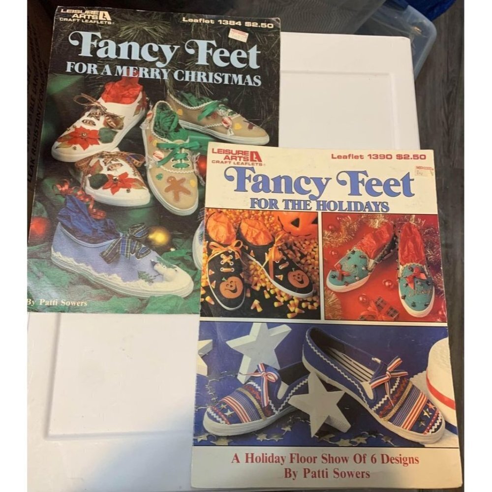 Vintage 2 Pieces Fancy Feet Holiday Pattern Leaflets for Sneaker Art 1992